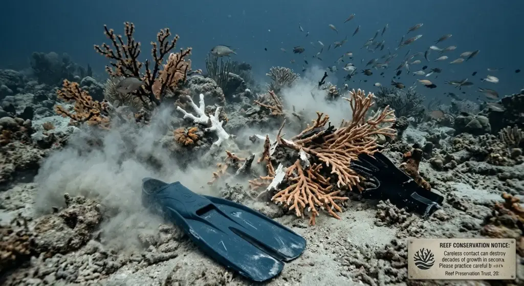 coral reef damage careless diving philippines conservation