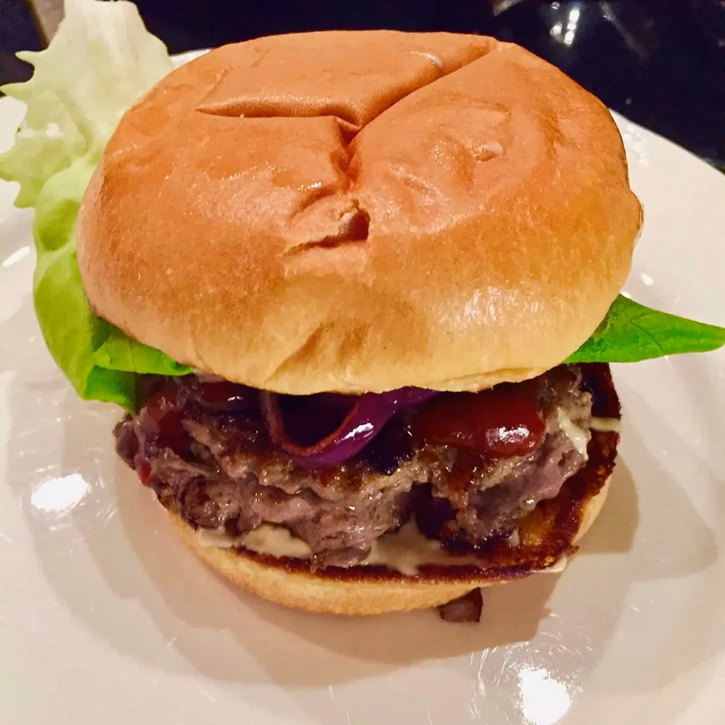 A savory chori burgers on a street in Boracay.