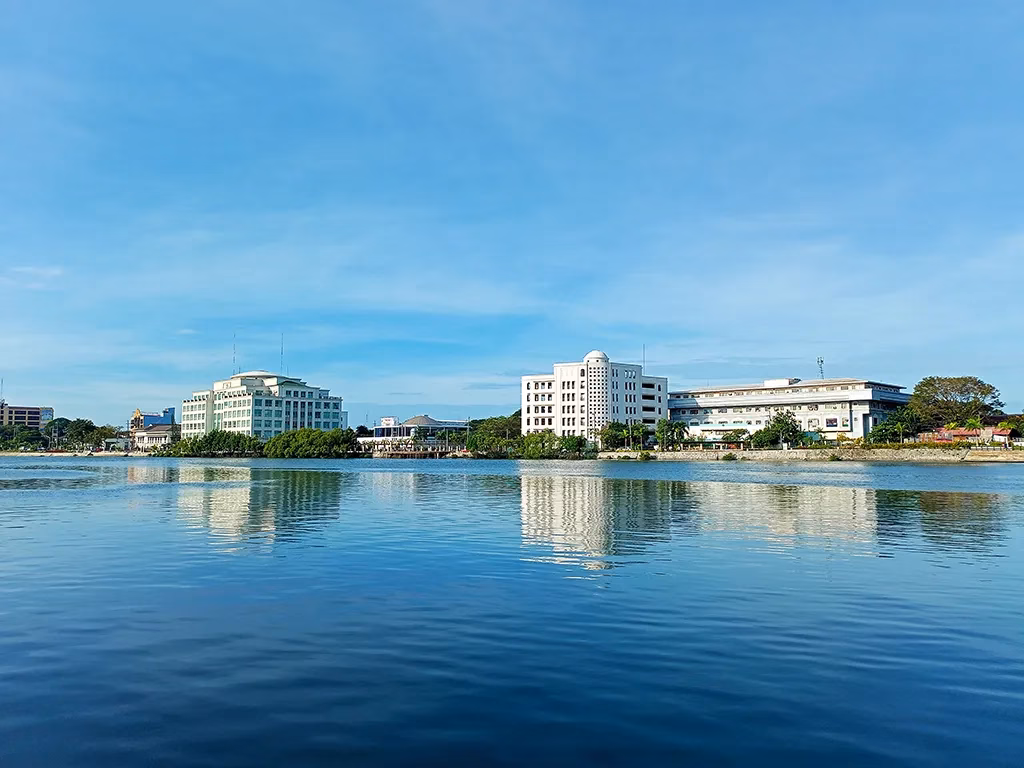 Iloilo River View from Iloilo Esplanade in Iloilo City, Philippines