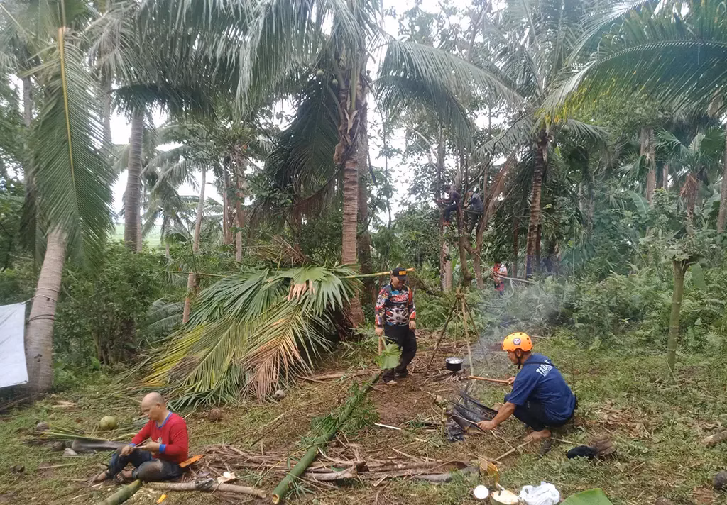 A picture of a jungle survival camp in the Philippines.