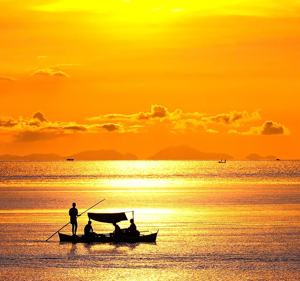 A golden hour sunset in Bantayan Island, Philippines