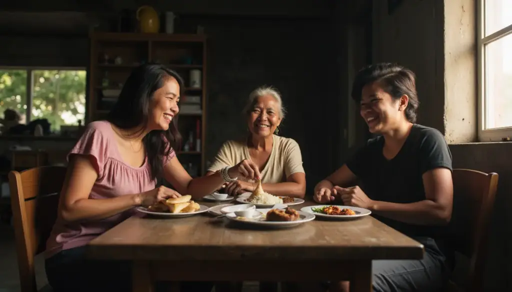 Authentic Filipino guesthouse breakfast with real local host in Philippines
