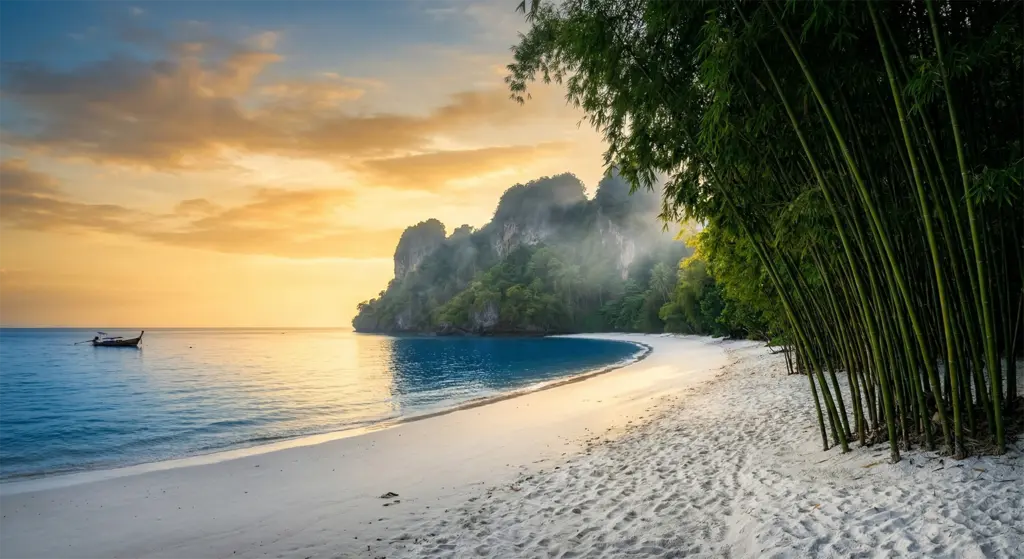 Bamboo Bay Ao Mai Phai Koh Lanta Thailand, secluded Andaman Sea beach