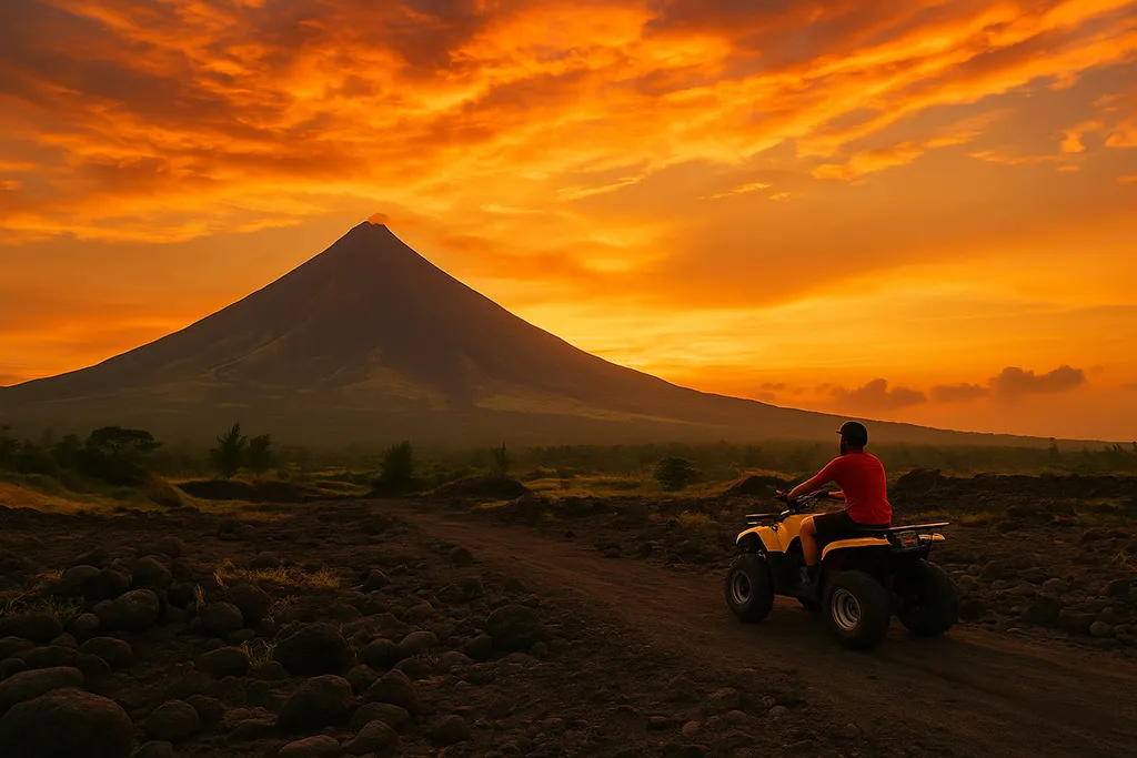 Mayon Volcano adventure ATV trail, Bicol, Philippines.