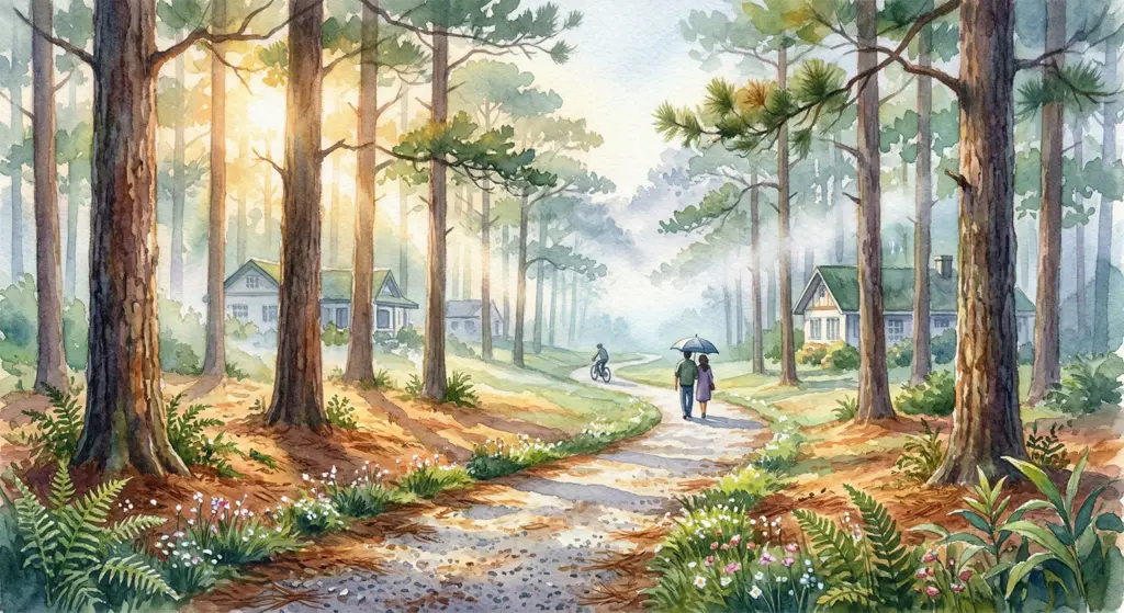 Pine-lined pathways inside Camp John Hay, Baguio City, Philippines