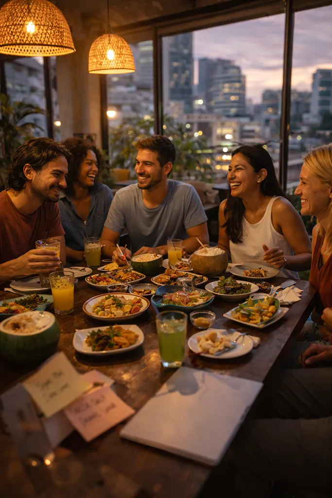 Digital nomad community building friendships in Philippines coworking space