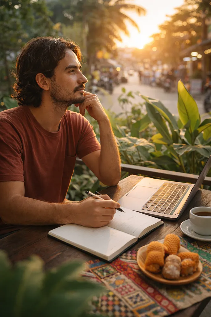 Digital nomad reflecting on personal growth and life changes in Philippines