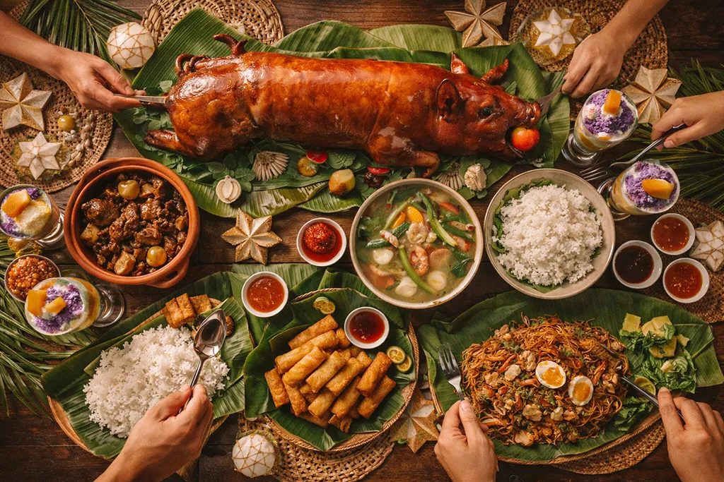 Filipino food guide: traditional dishes, lechon, adobo, sinigang, halo-halo, Philippine cuisine.