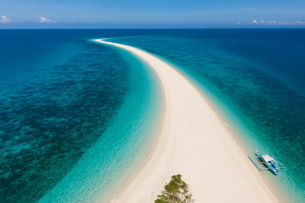 Kalanggaman Island sandbar, hidden in Leyte, Philippines.