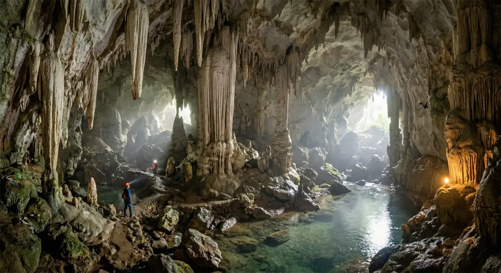 Mabinay cave interior stalactites formations karst limestone Negros Oriental Philippines