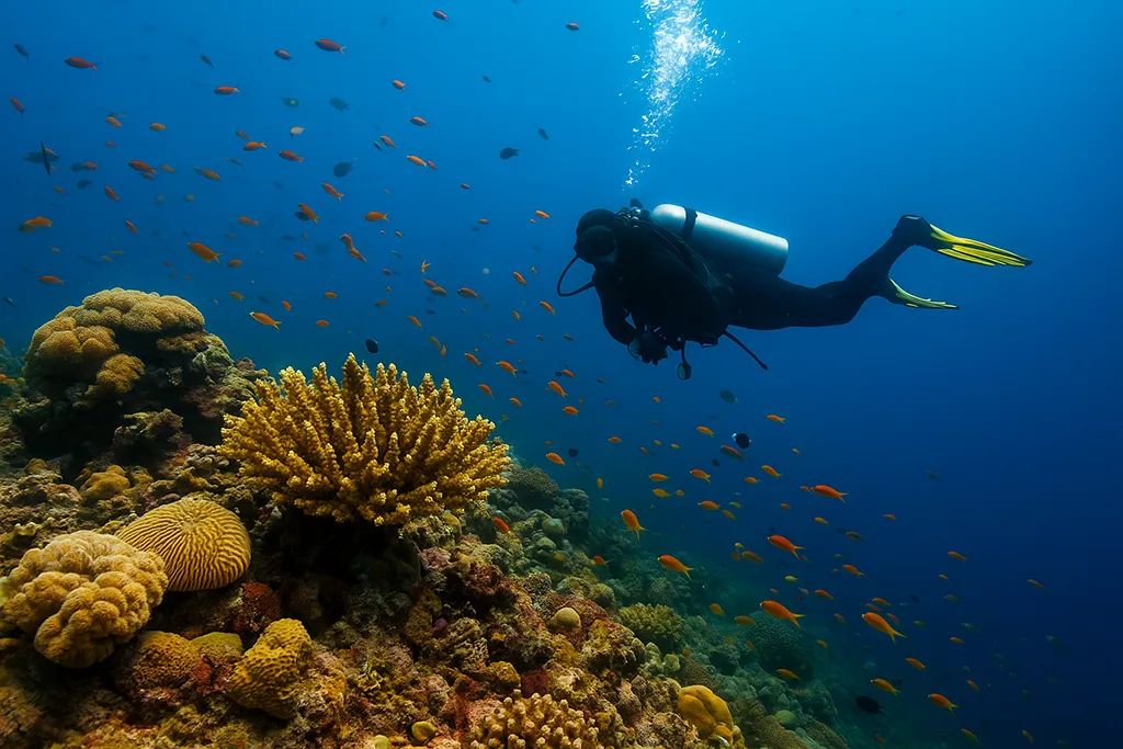 Apo Reef diving coral garden, Mindoro, Philippines.