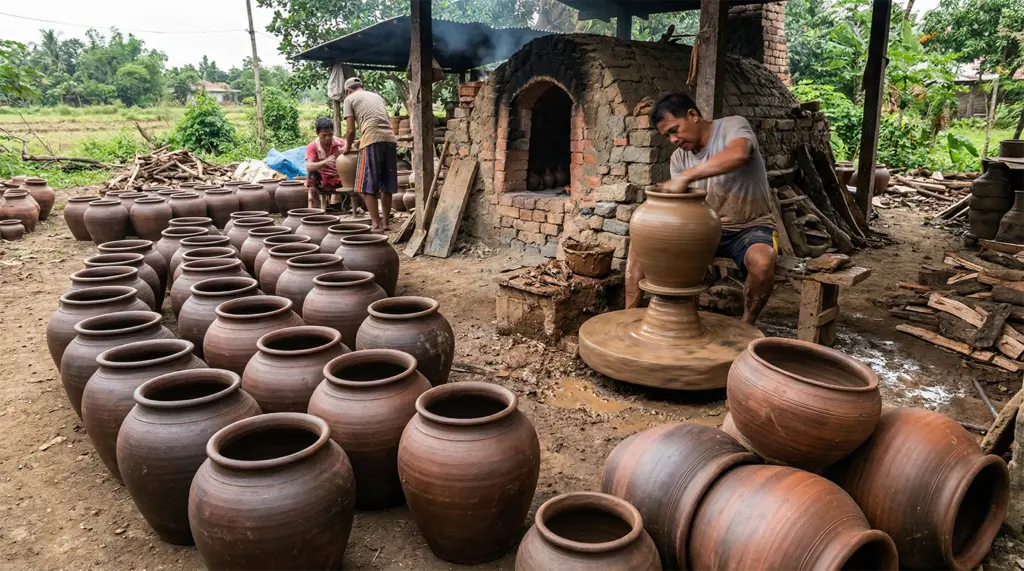 Pagburnayan burnay pottery Vigan City Philippines traditional wood-fired earthenware kiln