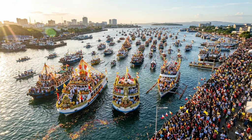 Sinulog Festival Cebu Fluvial Procession harbor boats Santo Niño Philippines