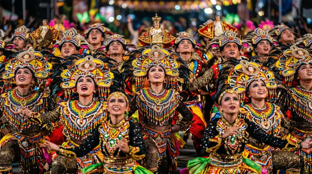 Sinulog Festival Cebu contingent costume detail dance formation Philippines competition