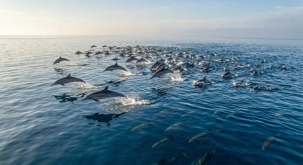 Spinner dolphins Taon Strait Negros Cebu Philippines open water cetacean watching
