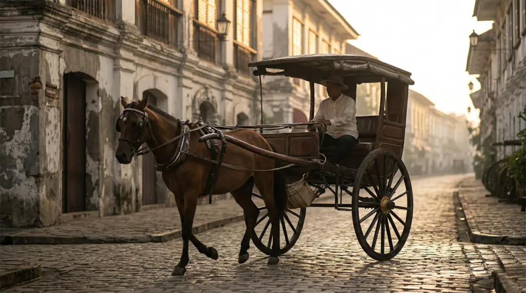 Vigan City kalesa horse carriage Calle Crisologo Philippines heritage transport